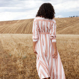 Arlet Dress - Peony / Antique Stripe