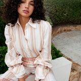 Lucinda Blouse - Peony / Antique Stripe