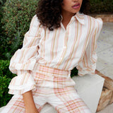 Lucinda Blouse - Peony / Antique Stripe