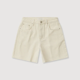 Mid Rise Vintage Denim Short - Ecru