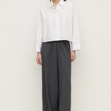 Aurora Cropped Cotton Poplin Shirt - White