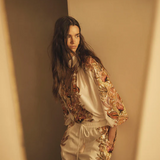 Scallop Billow Sleeve Blouse - Bel Fiore Trellis