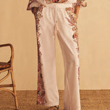 Straight Leg Pant - Bel Fiore Trellis