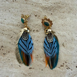 Sao Earrings - Gold/Green