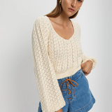 Bella Knit Top - Cream