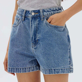 Boxy Denim Short - Dark Stone