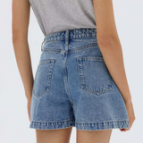 Boxy Denim Short - Dark Stone