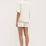 Mid Rise Vintage Denim Short - Ecru