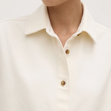 Boxy Denim Short Sleeve Shirt - Ecru