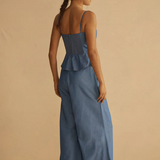 Cambrico Pleated Wide Leg Pant