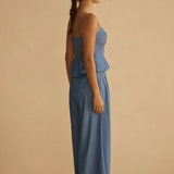 Cambrico Pleated Wide Leg Pant