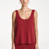 Knit Tank - Carmine Red