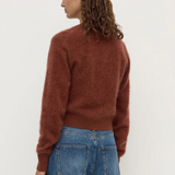 Carina Merino Wool Long Sleeve Cardigan - Burnt Amber