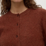 Carina Merino Wool Long Sleeve Cardigan - Burnt Amber