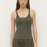 Charlie Rib Tank - Moss