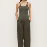 Charlie Rib Tank - Moss