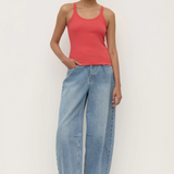 Charlie Rib Tank  - Chilli