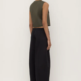 Cherri Button Front Top - Moss
