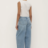 Cherri Button Front Top - White