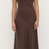 Colette Linen Slip Dress - Ganache