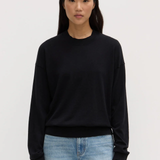 Cotton Cashmere Lounge Sweater - Black