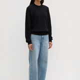 Cotton Cashmere Lounge Sweater - Black