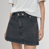 Boston Black Denim Skirt