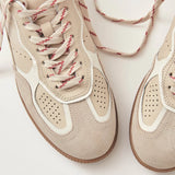 Rife Grain Cream Leather Sneakers