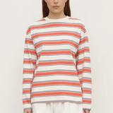 Eliana Stripe Cotton Long Sleeve Tee - Dahlia Stripe