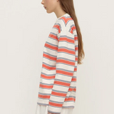 Eliana Stripe Cotton Long Sleeve Tee - Dahlia Stripe