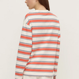 Eliana Stripe Cotton Long Sleeve Tee - Dahlia Stripe