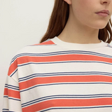 Eliana Stripe Cotton Long Sleeve Tee - Dahlia Stripe