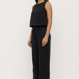 Estelle Linen Top - Black