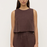Estelle Linen Top - Ganache