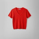 CCN Barefoot Drift Rib V Tee - Poppy