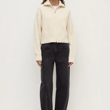 Kaia Wool Zip Sweater - Antique White