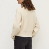 Kaia Wool Zip Sweater - Antique White