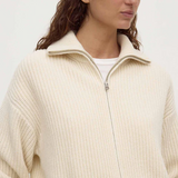 Kaia Wool Zip Sweater - Antique White