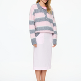Dakota Polo Knit - Candy Floss/Grey Marle/Natural