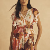 Ruffle Sleeve Drawstring Top - Lucca