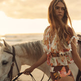 Ruffle Sleeve Drawstring Top - Lucca