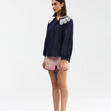 Lyana Blouse - Indigo Denim Lace