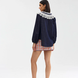 Lyana Blouse - Indigo Denim Lace