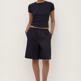 Linley Rib Tee - True Navy