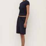 Linley Rib Tee - True Navy