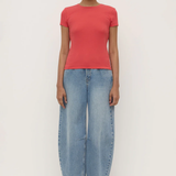 Linley Rib Tee - Chilli