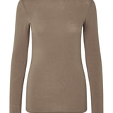 Matima Merino Blend High Neck Tee - Camel Melange