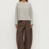 Malone Stripe Wide Sleeve Tee - Cream/Black