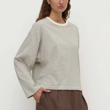 Malone Stripe Wide Sleeve Tee - Cream/Black