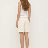 Mid Rise Vintage Denim Short - Ecru